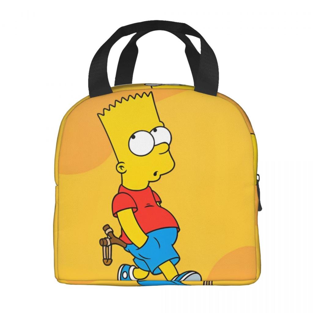 The S-Simpsons Face Accessories Insulated Lunch Bag For Travel Food Storage Bag Portable Cooler Thermal Lunch Boxes