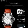 OPK Watch Magnifying Glass Calendar Luminous Men's Belt Sports Watch