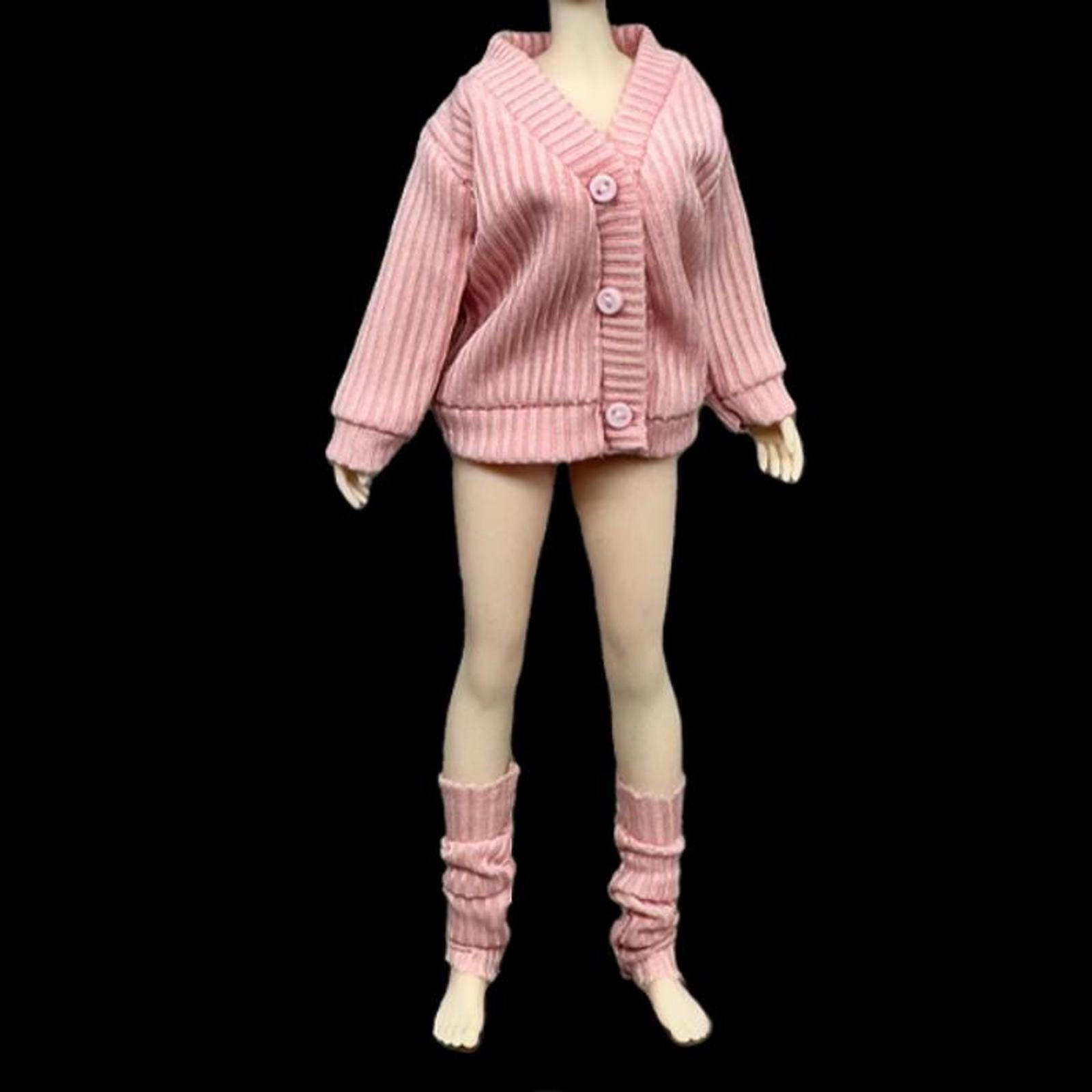 

1/12 масштаб толстый свитер на пуговицах свободная верхняя одежда повседневный тонкий модный кукольный кардиган с открытым передом для 6 дюймов