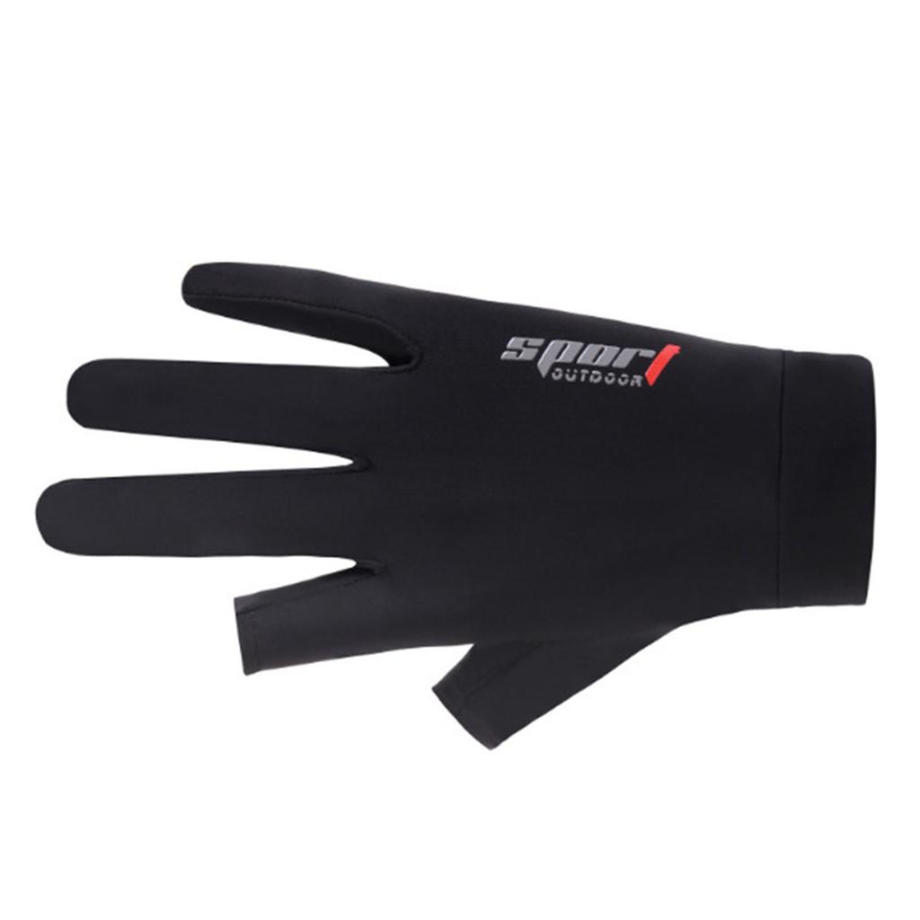 Cycling Gloves Black Soft Breathable Summer UV Protection Sunscreen Ice Silk Half Finger Gloves for Cycling Sports