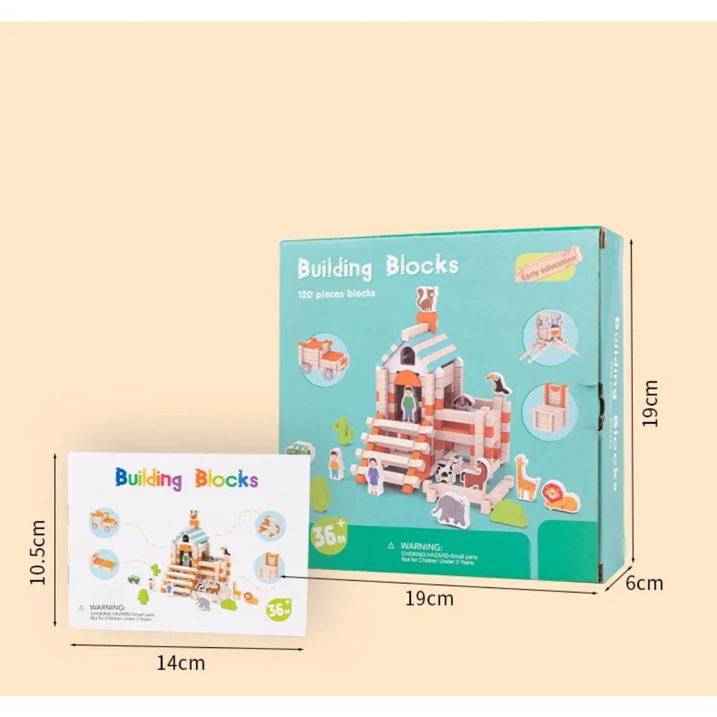 Wooden Building Blocks Set Toddler Natural Wood Block Montessori Learning Toy Stacking Toys Building Blocks Gifts for Kids Age 3