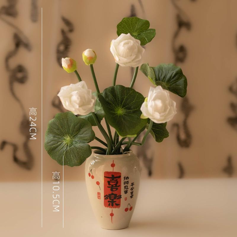 Lotus flower simulated flower fake flower decoration for Buddha lotus flower Buddha front flower decoration home ornament potted plant