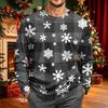 Men's Corduroy Long Sleeve Neck Shirt with Christmas Print for Holiday Casual Wear