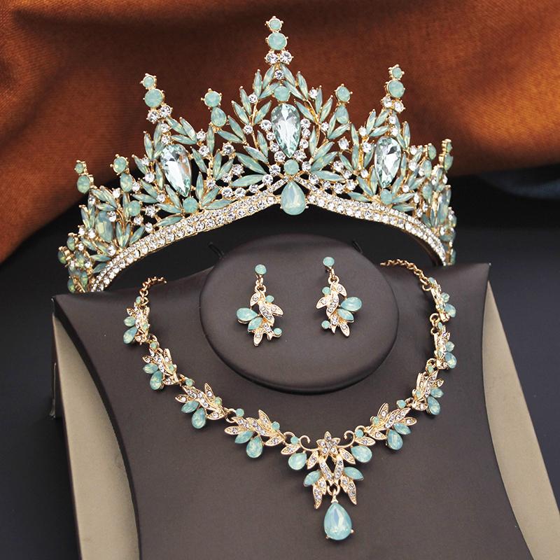 Princess Purple Tiaras and Crowns 3-pack Wedding Crown Sets and Necklace Earrings for Party Birthday Costume Jewelry Bridal