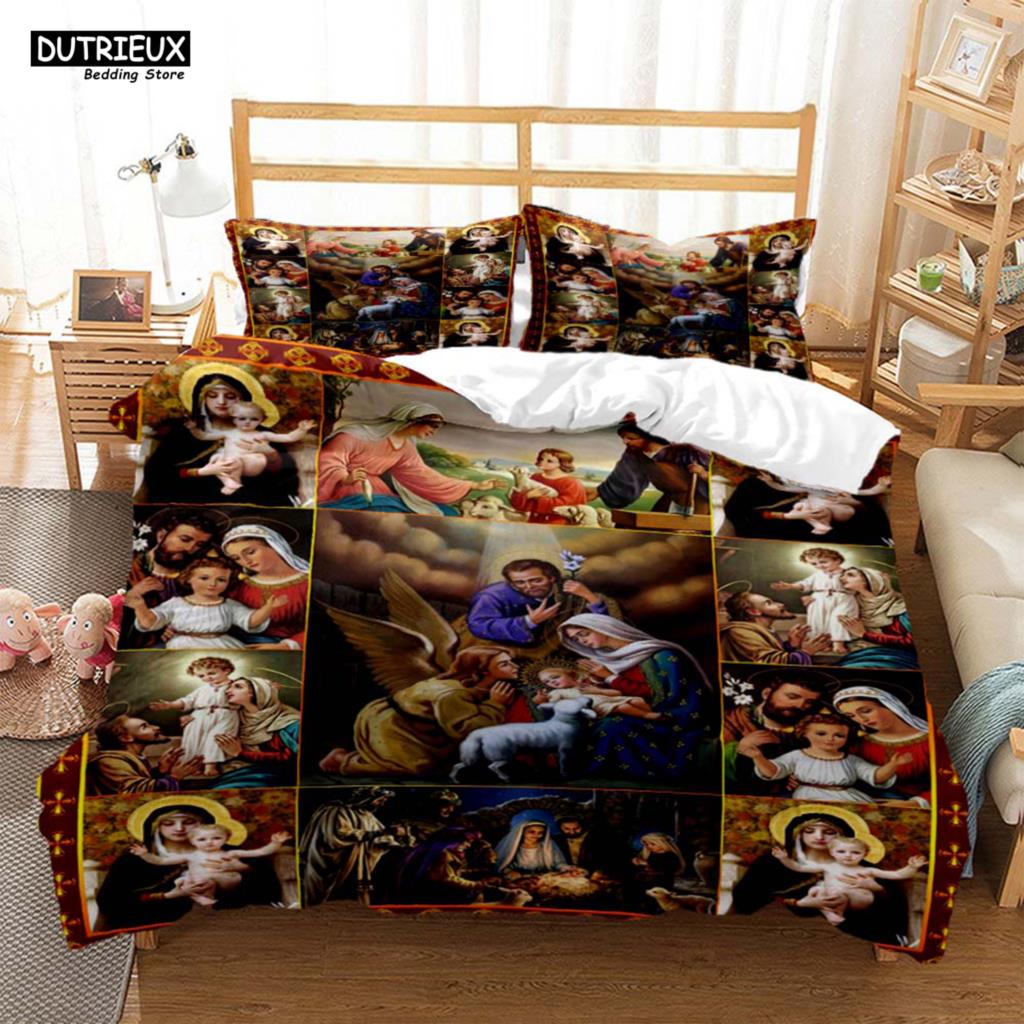 Bettdecke Gott Digitaldruck Polyester Bettwäsche-Sets Kinder Jungen Set Für Teenager Bettwäsche-Set Bett-Set Queen-Size Bettwäsche-Set