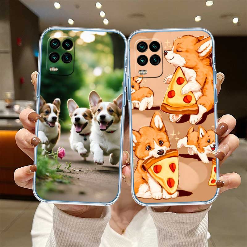 RE20 Niedlicher Corgi Hund Transparente Handyhülle für Motorola Moto G7 G8 G9 G84 G85 G73 G24 G15 Z2 Play Power Plus