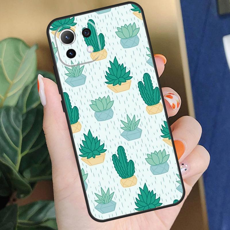 Cactus Pattern Case For Xiaomi 15 14 Ultra 13T 14T 15T Pro 17 Pro Max POCO F8 F7 F5 F6 X5 X6 X7 Pro Coque