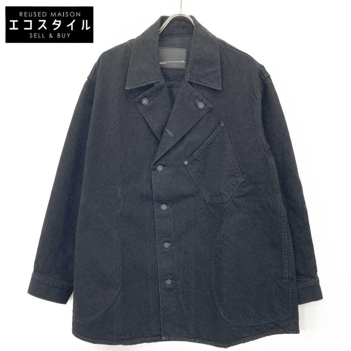 

LAD MUSICIAN 2125-356 25Stainless Steel Black 14oz DENIM SHIRT JACKET Jacket 42 blackUsed