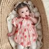 Romper Jumpsuit Bodysuit Christmas Wear for Girls Newborn Baby Summer Strawberry Print Pink 6Months [Misia Luxury] [27174-27178]