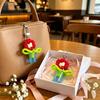 Adorable Handwoven Flower Keychain Mini Potted Vase Plant Charm Pendant for Girls Bag Accessory