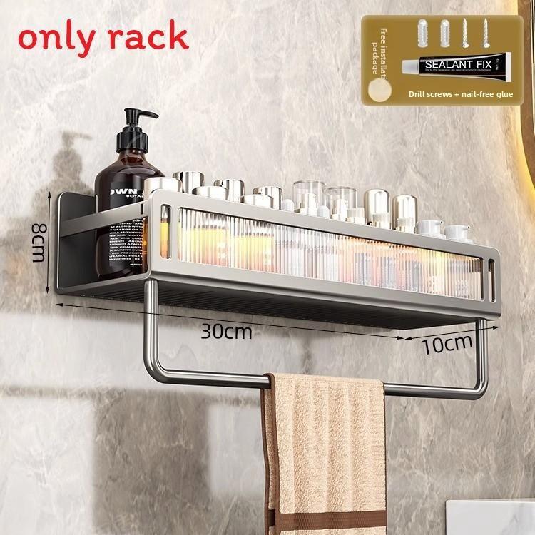 Space Aluminum Wall Mount Bathroom Shelf With Layer Storage For Toilet And Sink Area
