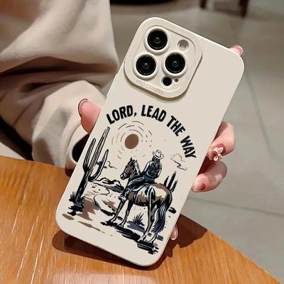 For iPhone 16 15 14 13 12 11 Pro Max XS X XR 7 8 Plus SE 2022 Silicone Case Shockproof 'American Western Cowboy Print Soft Cover