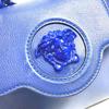 Versace Medusa Logo 2WAY Chain Shoulder Bag Hand Bag Leather Blue