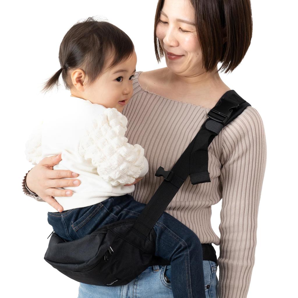 Teacher Recommended X Published In Baby Carrier Hip Seat Shoulder Bag Sling Baby Strap Baby 20kg Baby Gift 2WAY Plaisiureux [Nursery Kodomoe] (black)