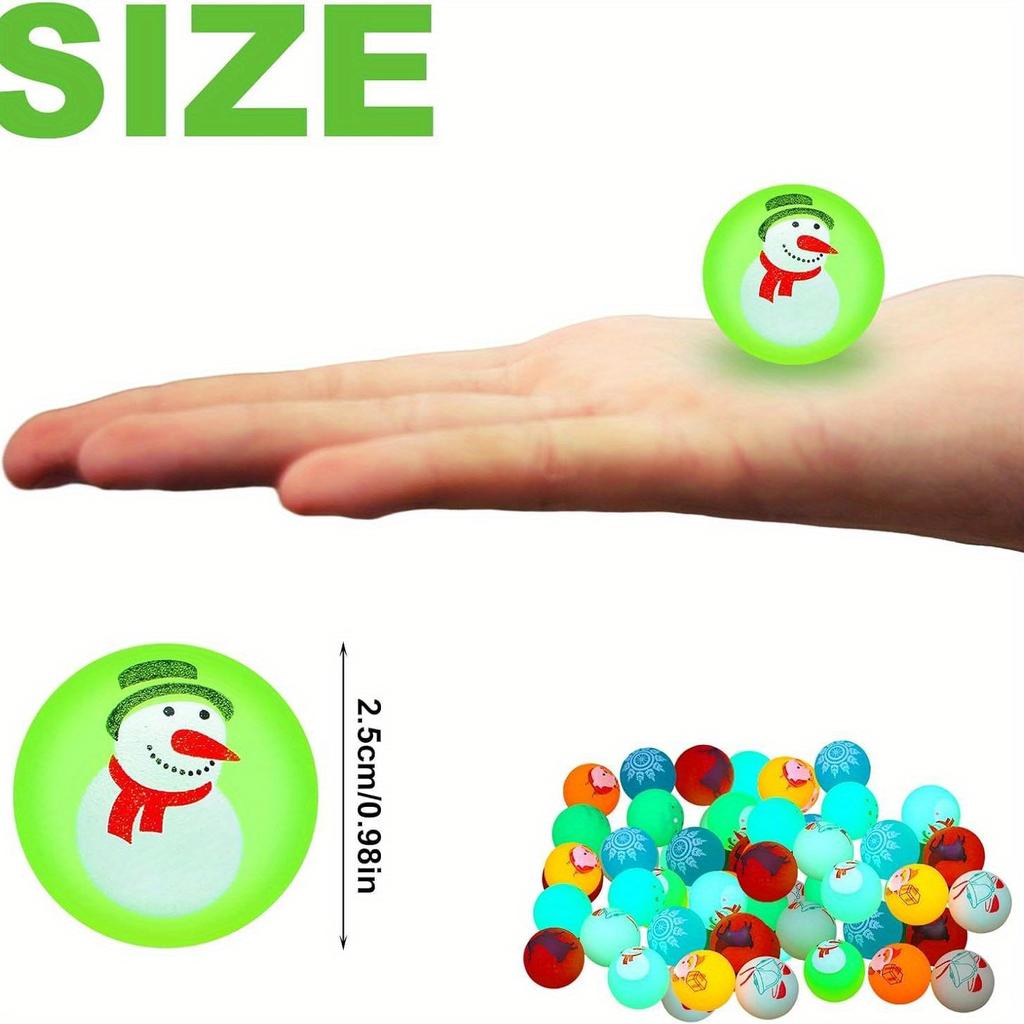 10Pcs Mini Christmas Theme Pattern Stretch Ball Game for Christmas New Year Carnival Party Supplies Best Gift Filler Prize Award