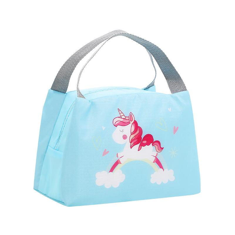 Cute Cartoon Printed Lunch Bag Kids Student School Lunch Bags Thermal Insulation Oxford Cloth Handbag Waterproof Storage Bags