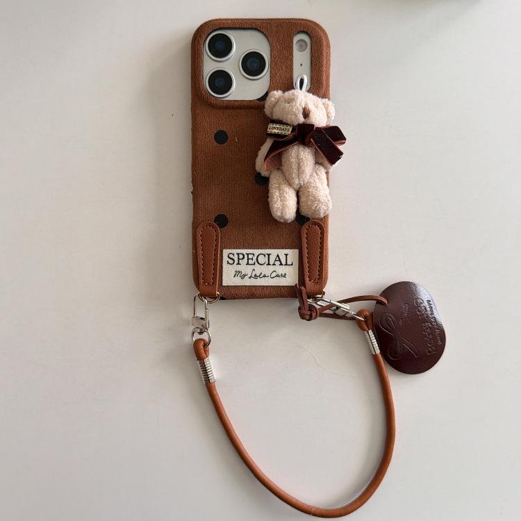 

Korean Aesthetic Polka Dot 3D Bear Case for Apple iPhone 16/15/17 Pro Max 15