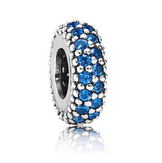 Latest Copper Blue Series Glossy Zircon Bead Fit Pendant Charm Copper Craft Original Bracelet Trinket Handmade Women Jewelry