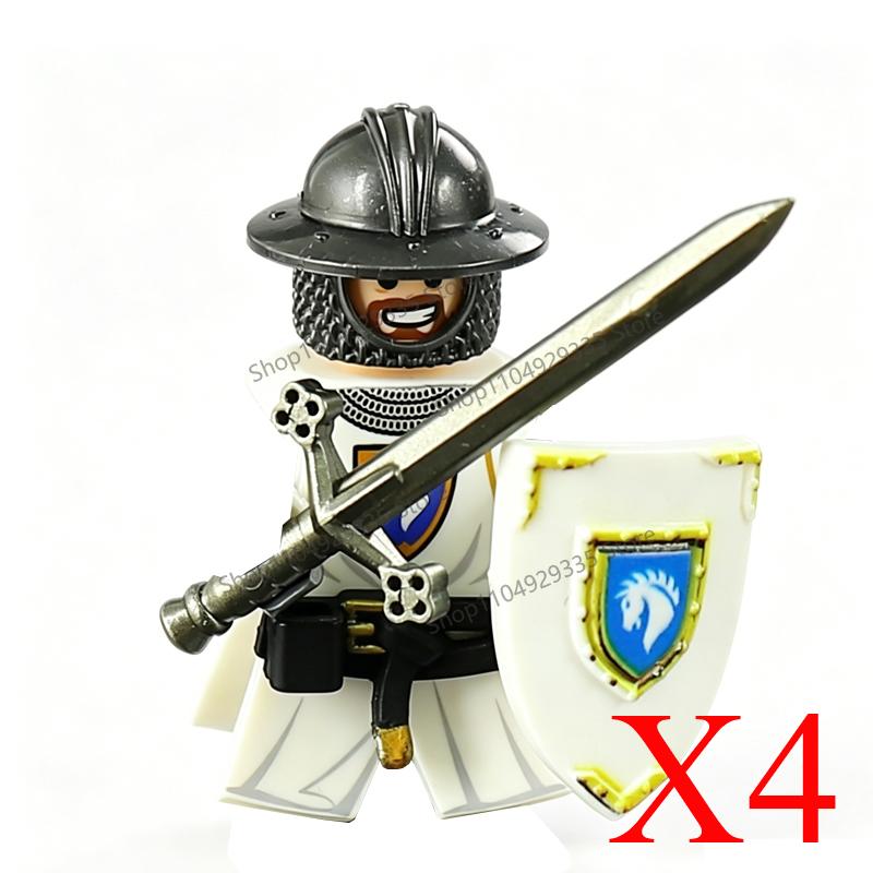 MOC Mittelalterliche Bausteine Zubehör Burgen Gotische Ritter Drache Löwe Krieger Pferd Helme Schilde Rüstungen Äxte Steine Spielzeug