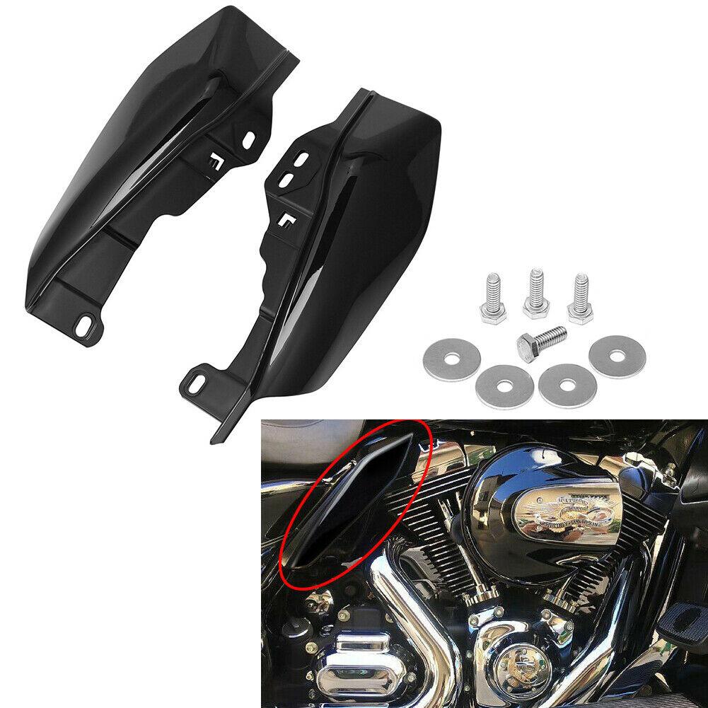 Motorcycle Black/Chrome Mid-Frame Air Heat Deflector Fairing For Harley Touring Electra Glide Street Road Glide CVO 2017-2022