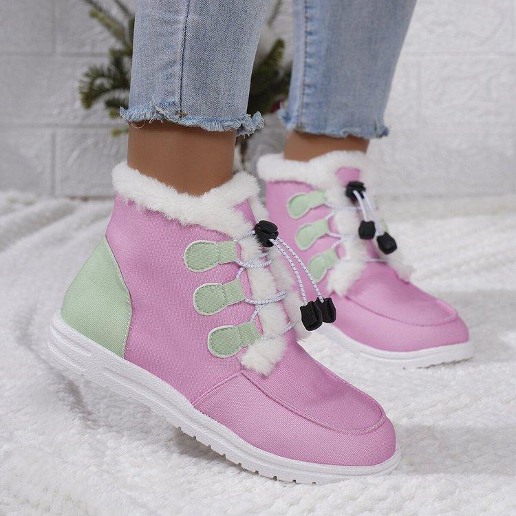 

Large size high-top cotton shoes autumn new elastic straps European and American women s shoes warm boots 43 розовый