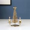 3 Pack Metal Christmas Candleholder Pine Tree Shape Candelabra Seasonal Centerpieces Decors For Dining Room Fireplaces