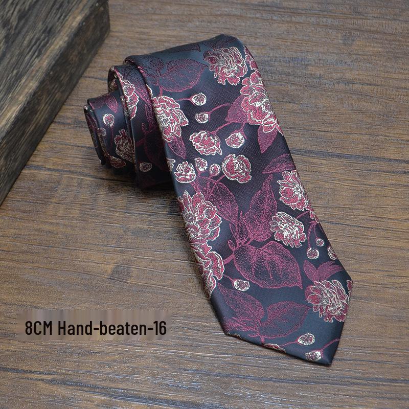 Men's Elegant Floral Pattern Tie: Fashionable Wedding & Banquet Accessory