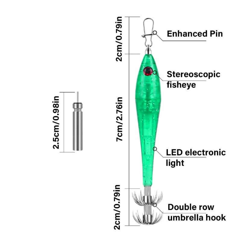 Fishing Lure Light Cuttlefish Hook Artificial Fishing Lure Deep Drop Underwater Fish Collection Tool Squid Jig