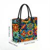 Borsa Tote in Tela Floreale Bohemien Colorata Borsa a Spalla Elegante Casual di Grande Capacità per Shopping Quotidiano Viaggio