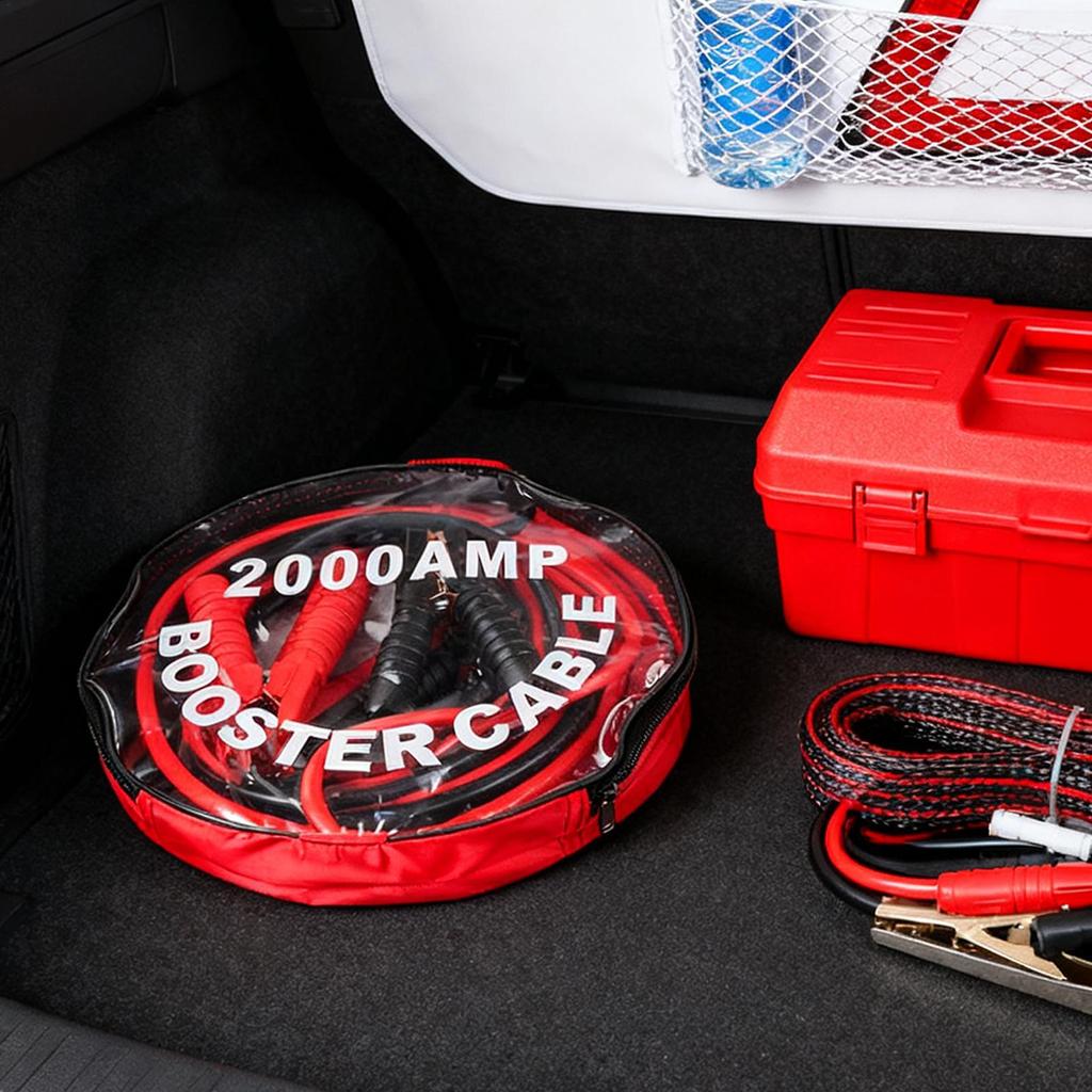 Car Battery Jump Starter 2000A 9.8/13.1 Feet Portable Jumper Cables With Adapter For Motorcycle ATV Car Mower Trailer