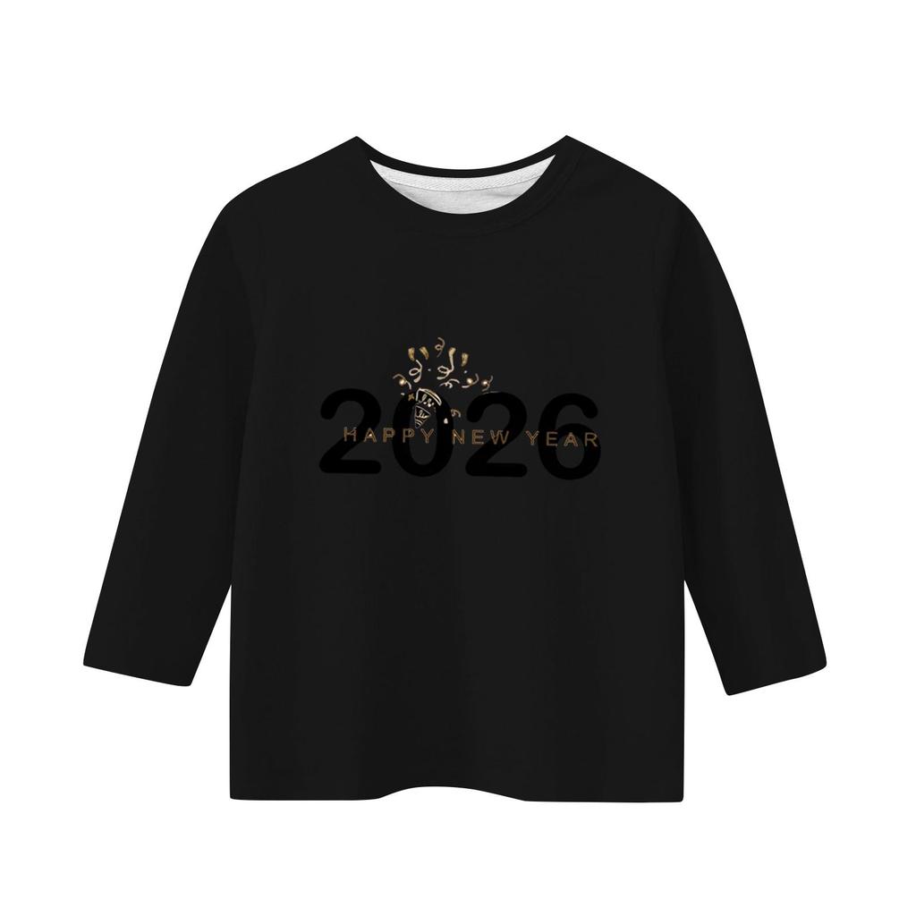 Children's 3/4 Sleeve Independence Day Printed Round Neck Casual T-shirt