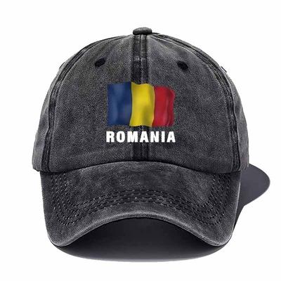 Romania Flag Distressed Baseball Cap Unisex Vintage Polyester Outdoor Adjustable Cap