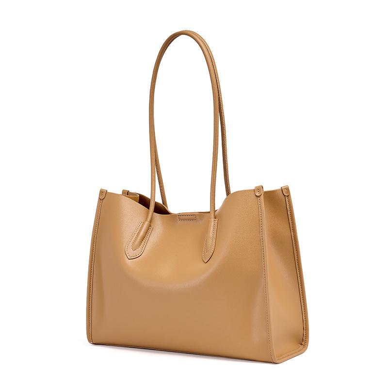 Velkokapacitní dámská taška z hovězí kůže, výklenková taška tote z měkké kůže, nová všestranná high-endová taška přes rameno
