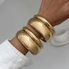 Gold Silver Color Metal Bracelets Set Geometric Wide Stackable Bangles Multilayer Bangles  Gifts
