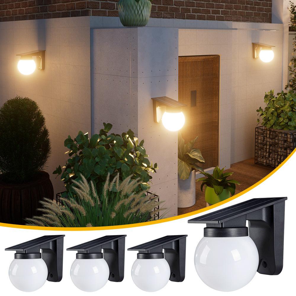 Waterproof Solar Round Ball Wall Light for Outdoor Garden, Balcony, Courtyard, and Fence Decoration