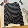 VAYLA New Women's Loose Long Sleeve T-Shirt Spring Autumn Striped Top Comfortable