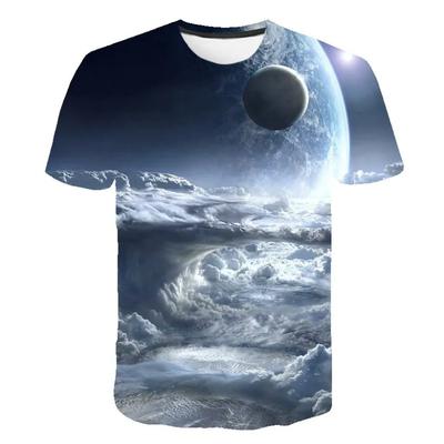 Summer Cosmic Galaxy Men's Space 3d Printing T-shirt Short-sleeved Printed Harajuku Casual Tops O-neck