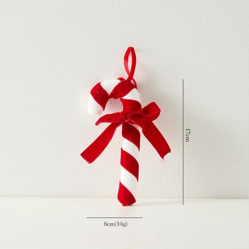 Candy Cane Christmas Tree Large Decoration Red White Velvet Lollipop Ball Pendant Luxury Hanging 2025 Xmas New Year Party Decors