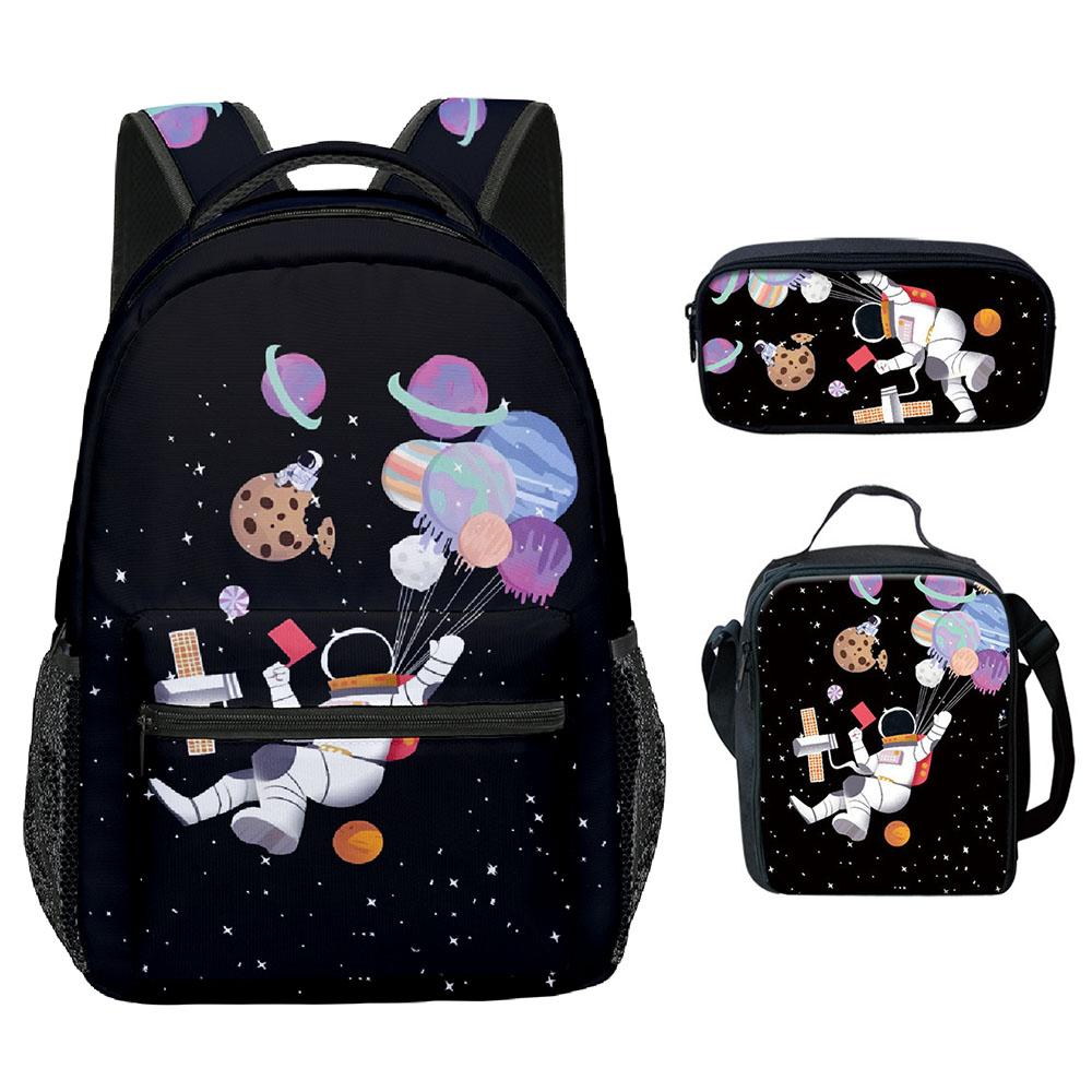 Traditionnel Bien-aimé Homme Drôle Manana Sera BonitoI Motif 3D 3 pièces/Ensemble Cartables Voyage Sac à Dos pour Ordinateur Portable Léger Boîte à Lunch Trousse à Crayons