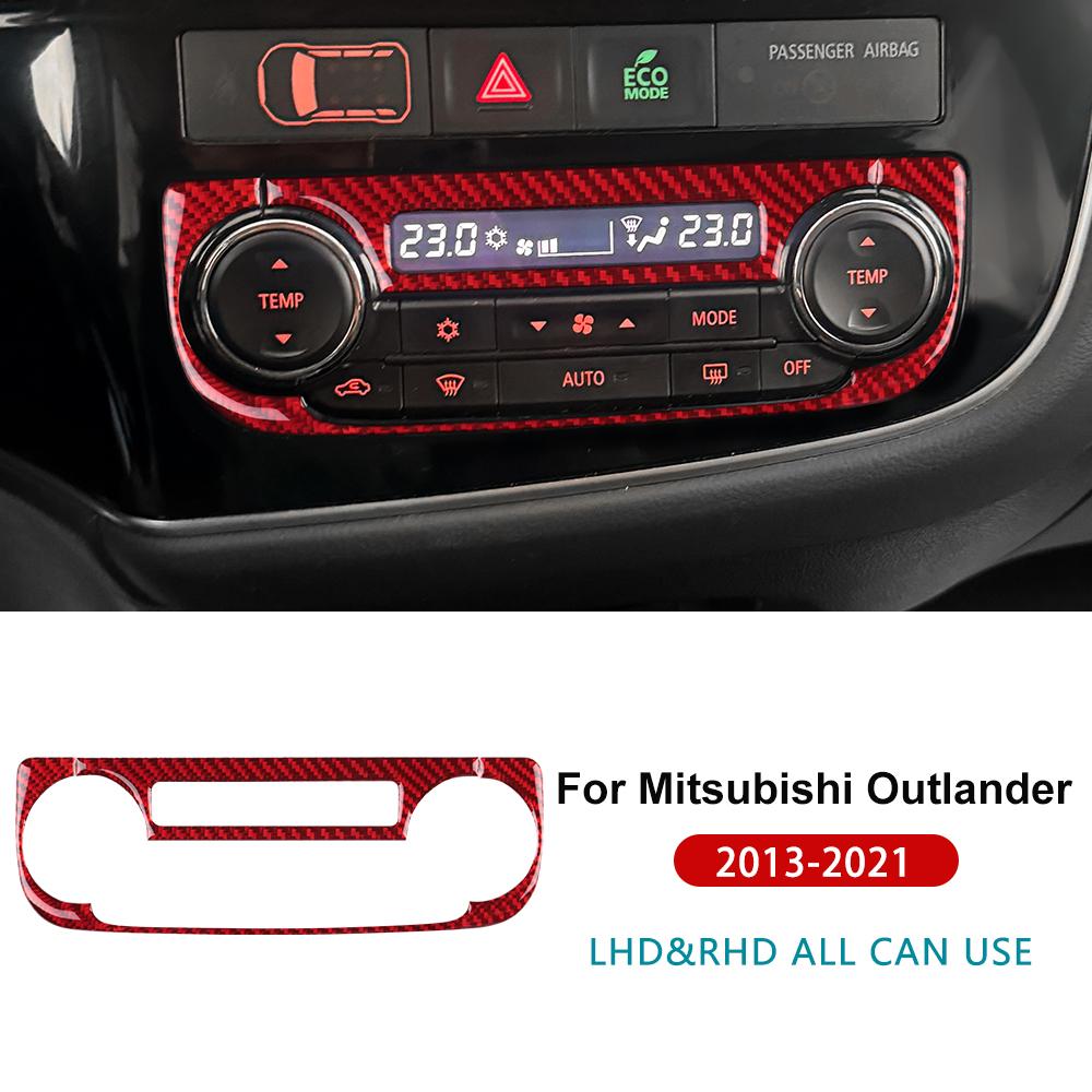 

For Mitsubishi Outlander 2013-2020 2021 Real Soft Carbon Fiber Sticker LHD RHD Car Central Control Multi-function Button Frame