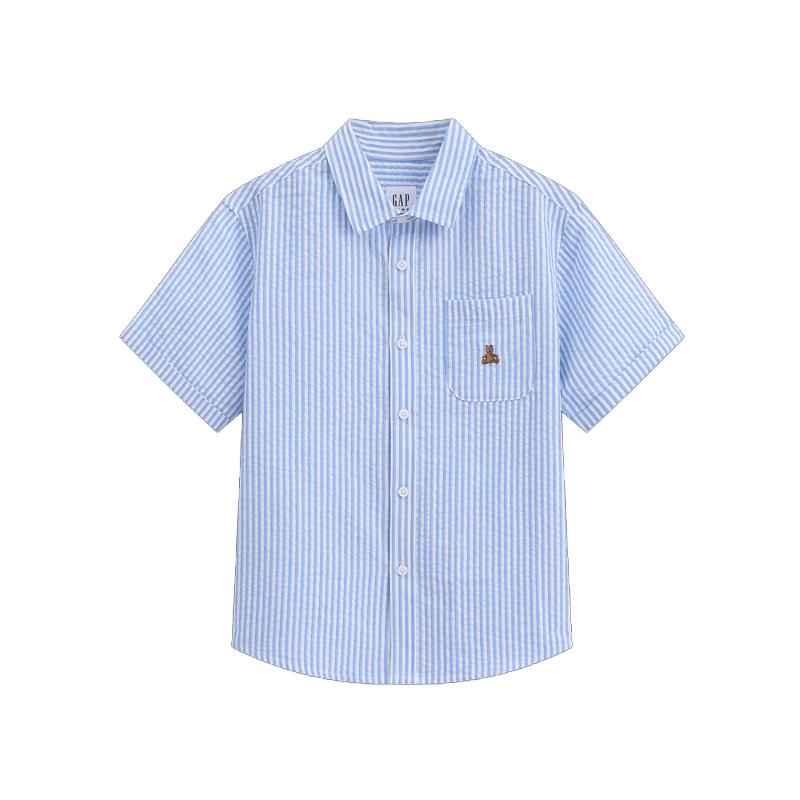 GAP Boys  Seersucker Bear Short-Sleeve Shirt 160/76
