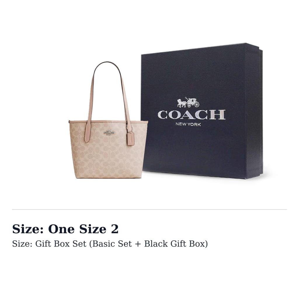 Coach City Coated Canvas With Leather Tote Bag, Shopping Bag, Shoulder Bag Medium Women's Cameo Brown CU759-SVPWH