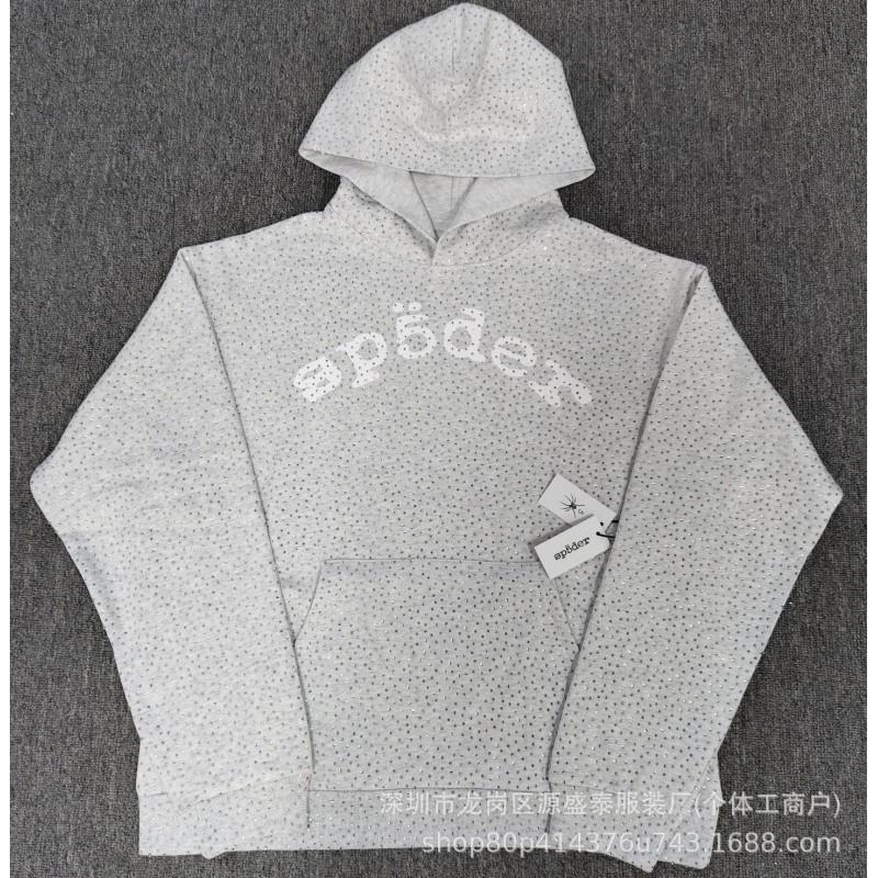 Sp1der Rapper YoungThug Same Foam Letter 555555 Couple Hoodie Pink Sweatshirt