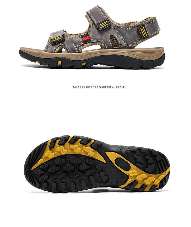 Men's Genuine Leather Open Toe Summer Sandals - Non-Slip, Wear-Resistant, Soft Sole, Versatile Driving Sandals