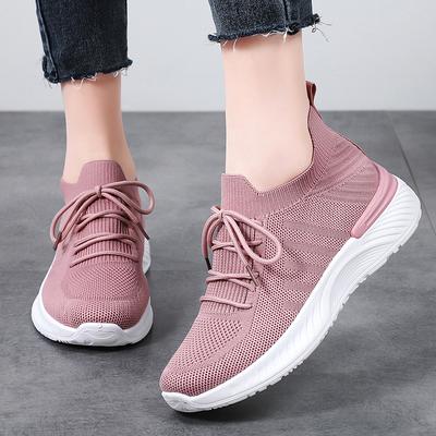 Breathable Mesh Women Running Shoes Lightweight Casual Sports Shoes Knitted Flats Walking Socks Shoes