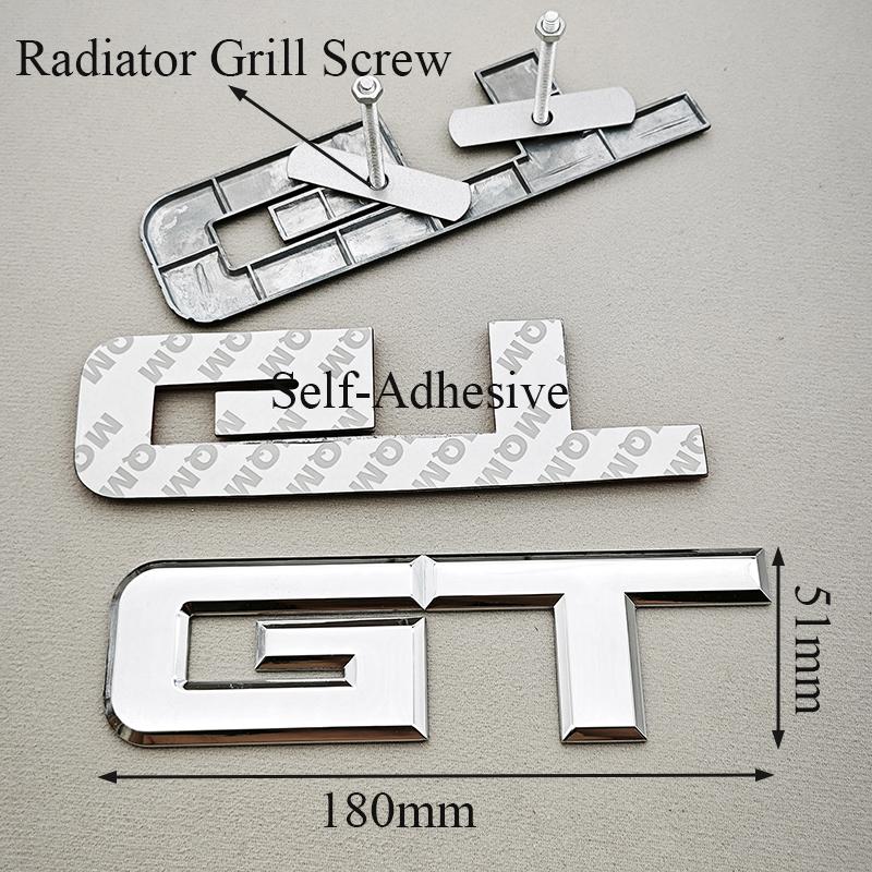 3D Metal Logo GT Car Rear Boot Trunk Emblem Fender Side Front Grille Badge Sticker Decals For Mustang GT Accessories