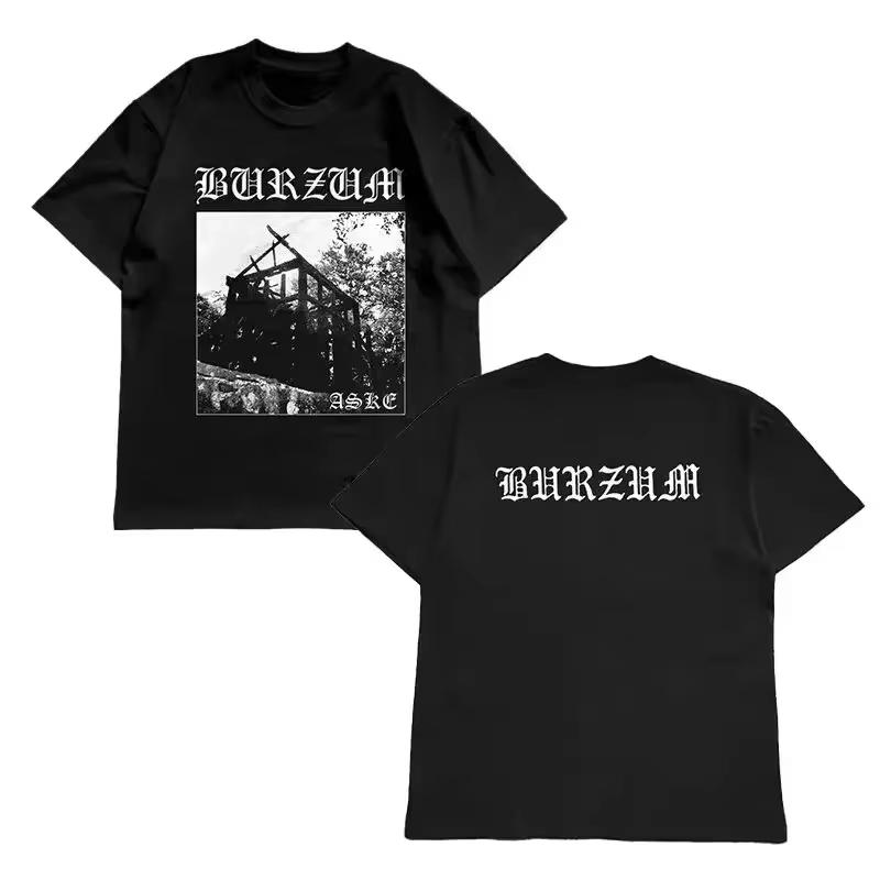 

man clothing 100Cotton normcore Tshirt Burzum Blow print Y2K retro Hipster Streetwear Fashion Women Oversized Casual shirt S
