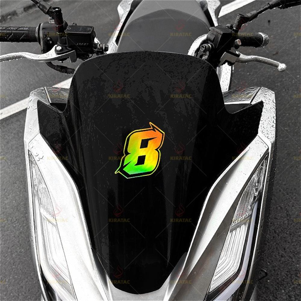 1 Stück Goldene Zahl Motorradaufkleber Wasserdicht für Motorradhelm Windschutzscheibe Kraftstofftank Auto Kofferraum Roller Universal Vinyl Aufkleber