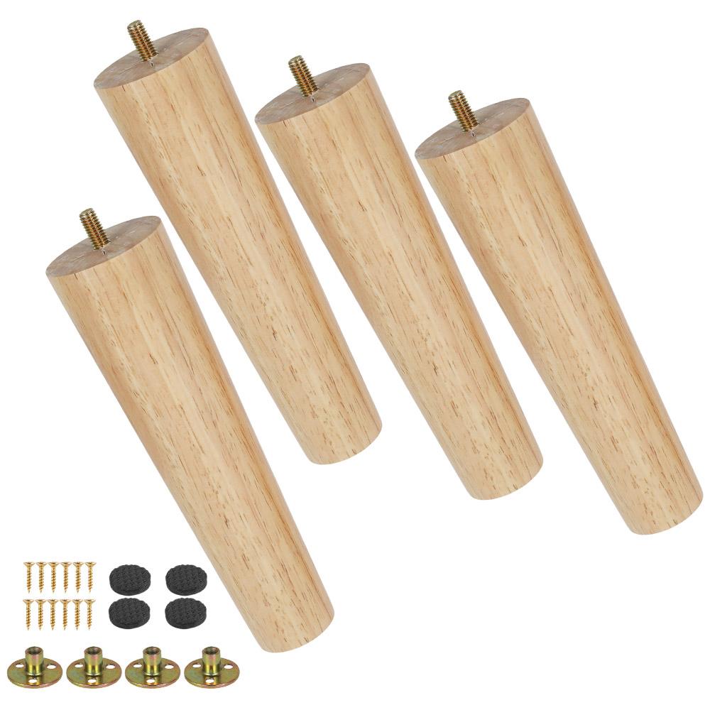 4Pcs Solid Wood Furniture Leg Kit 8/15/20cm Height Furniture Feet Oblique/Straight Table Feet Non-slip Furniture Floor Protector