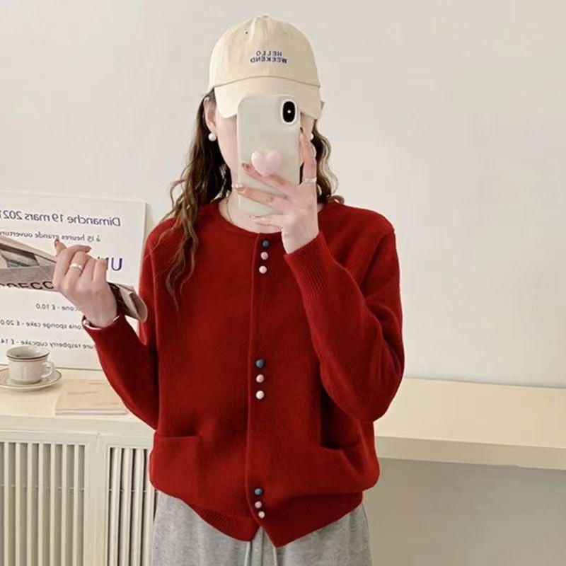 New fashion soft waxy sweater jacket women's autumn and winter loose knitted cardigan small top